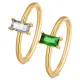 Wholesale Stainless Steel Women Ring with Rectangular CZ