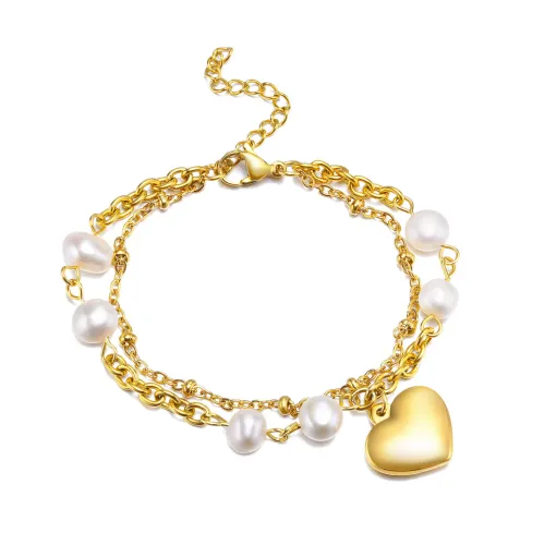Wholesale Stainless Steel Pearl Link Chain Bracelet