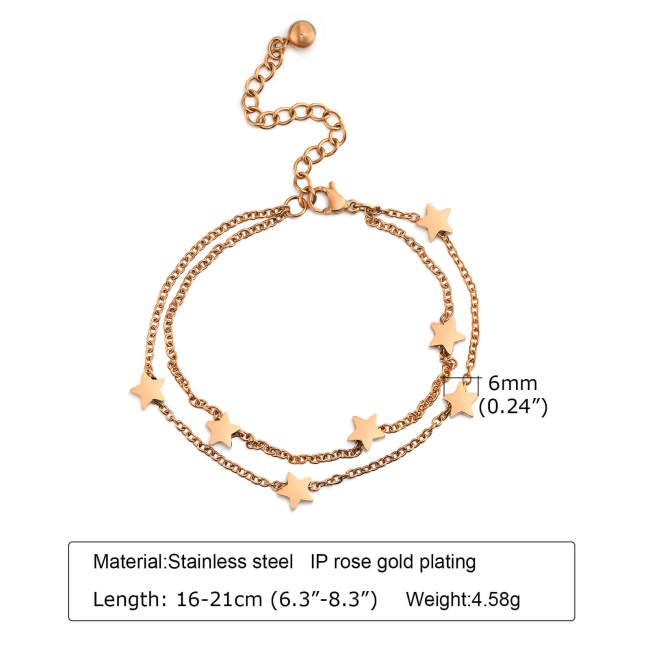 Wholesale Stainless Steel Star Embellished Bracelet
