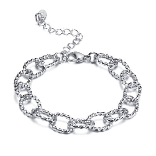 Wholesale Stainless Steel Twisted Link Chain Bracelet