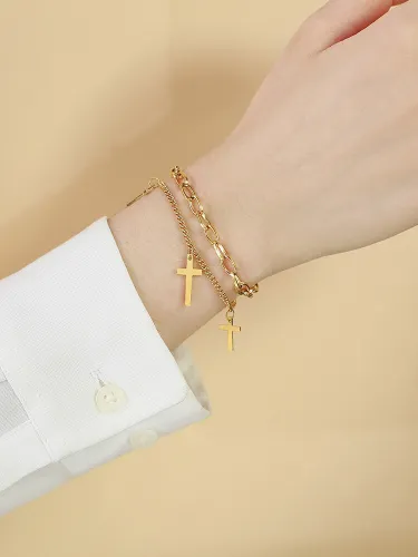 Wholesale Stainless Steel Cross Chain Bracelet