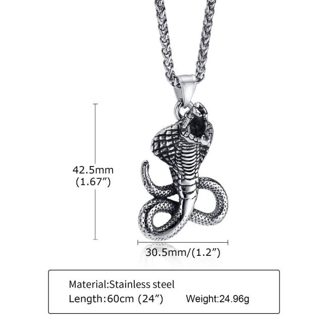 Wholesale Stainless Steel Attacking Cobra Pendant