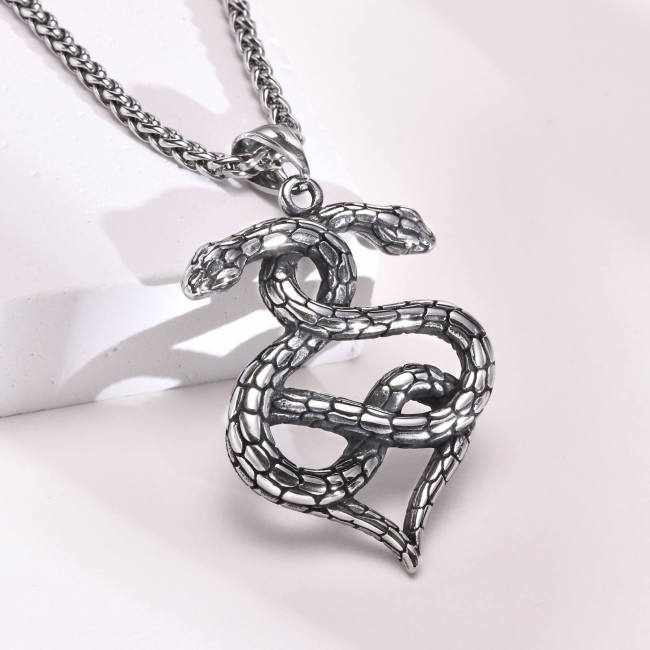 Wholesale Stainless Steel Double Snake Wound Pendant