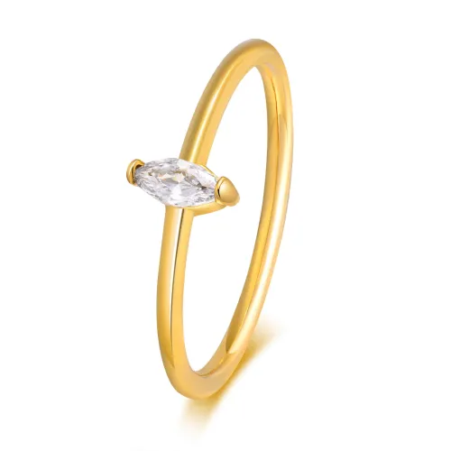Wholesale Stainless Steel Ring with White CZ