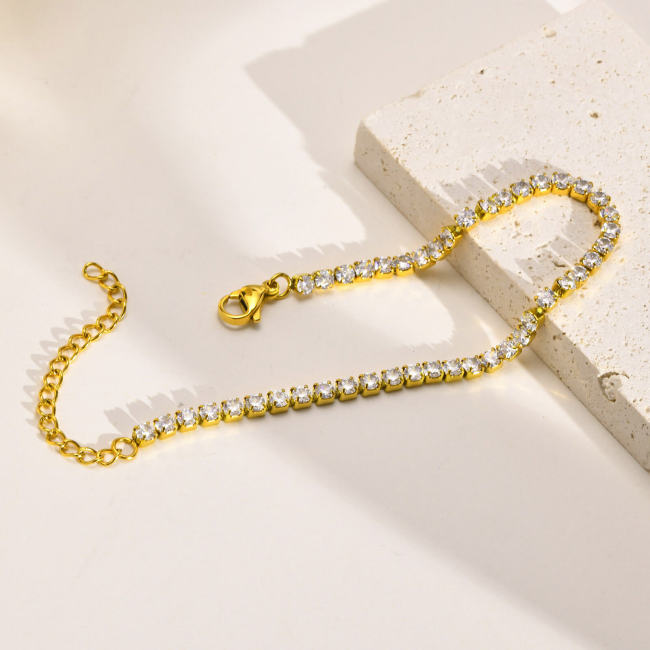 Wholesale Stainless Steel Diamond Tennis Bracelet Anklet