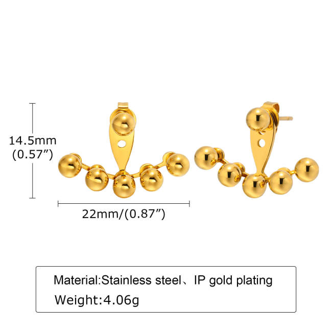 Wholesale Stainless Steel Beads Stud Earrings