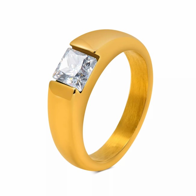 Wholesale Stainless Steel New Women Ring with Inlaid CZ