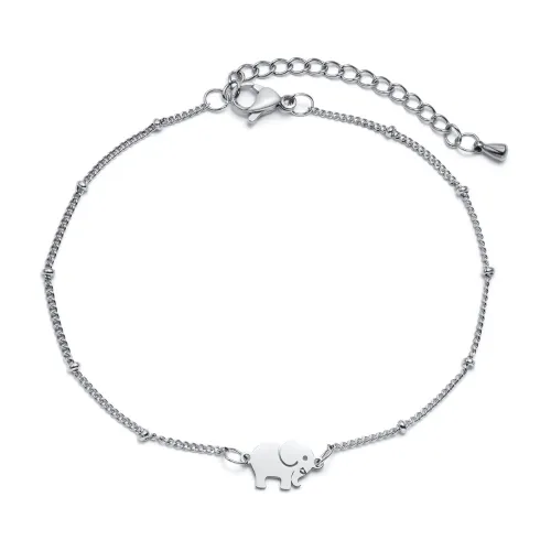 Wholesale Stainless Steel Elegant Elephant Bead Anklet