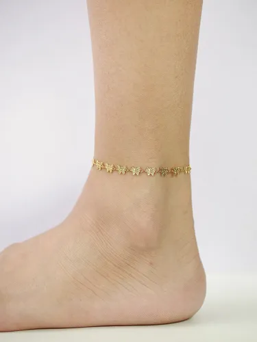 Wholesale Stainless Steel Butterfly Link Chain Anklet