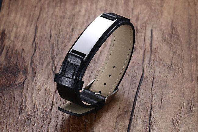 Wholesale Stainless Steel Personalized Leather Bracelet