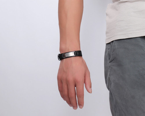 Wholesale Stainless Steel Personalized Leather Bracelet