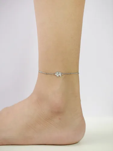 Wholesale Stainless Steel Elegant Elephant Bead Anklet