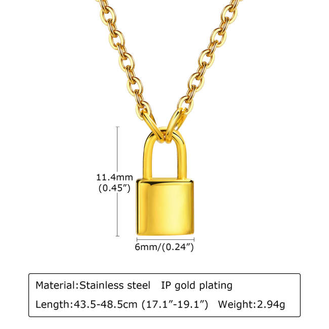 Wholesale Stainless Steel Padlock Pendant Necklace