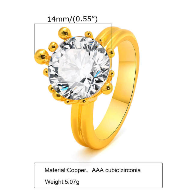 Wholesale Stainless Steel Copper Ring with CZ