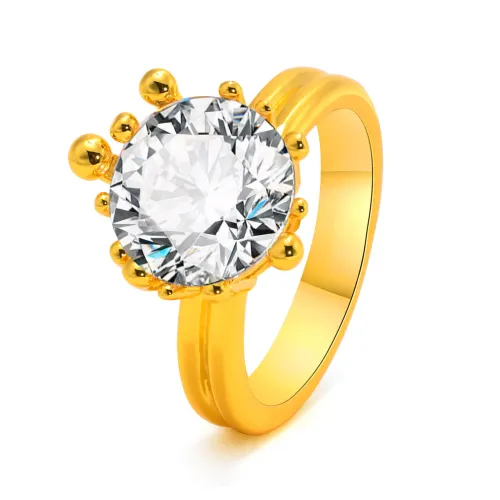 Wholesale Stainless Steel Copper Ring with CZ