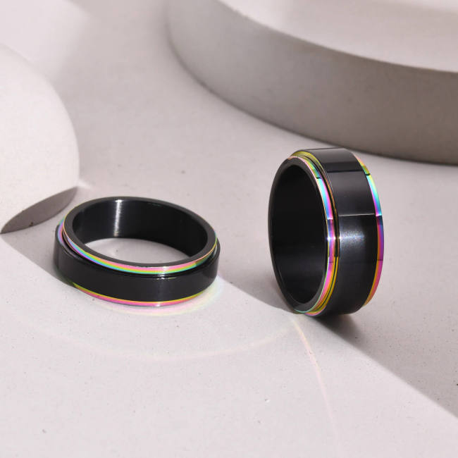 Wholesale Stainless Steel Colorful Spinner Ring