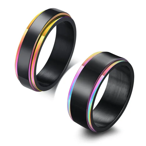 Wholesale Stainless Steel Colorful Spinner Ring
