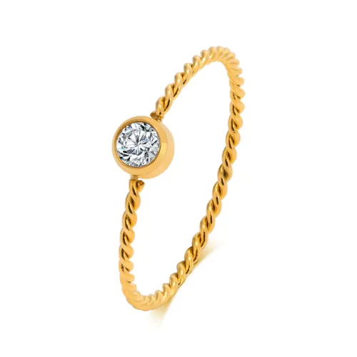 Wholesale Stainless Steel Thin Ring with CZ