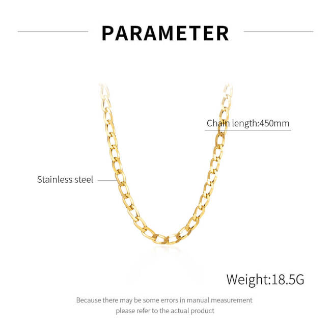 Wholesale Stainless Steel Elegant Cuban Link Chain Necklace
