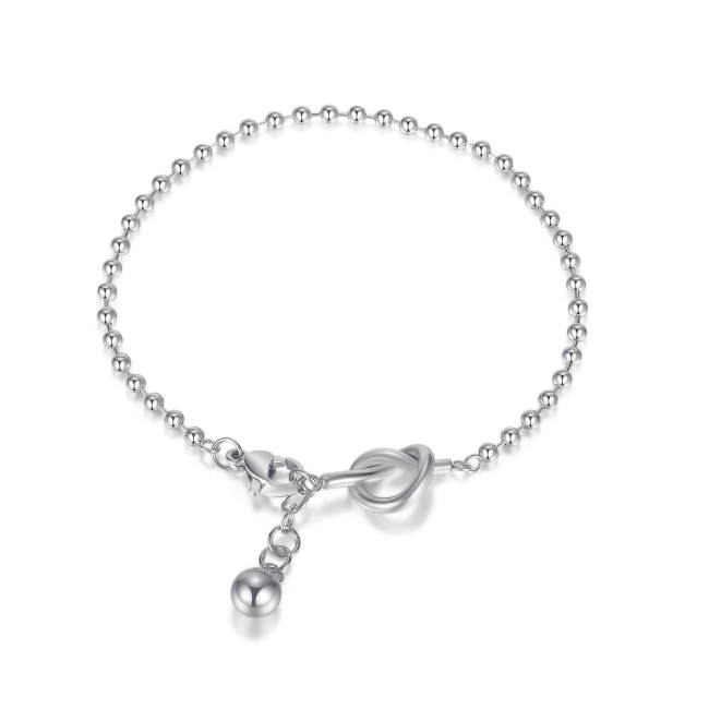 Wholesale Stainless Steel Ball Chain Bracelet with Infinity Knot
