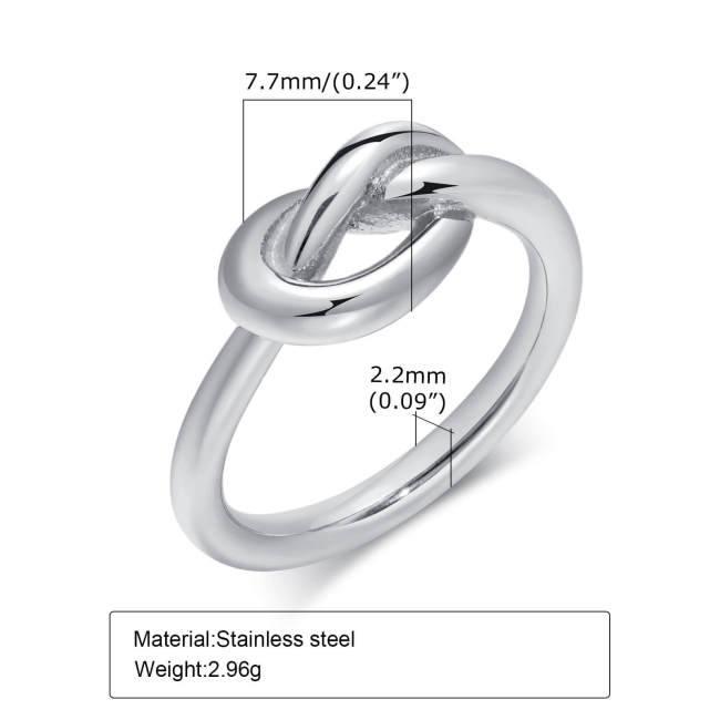 Wholesale Stainless Steel Simple Love Knot Ring