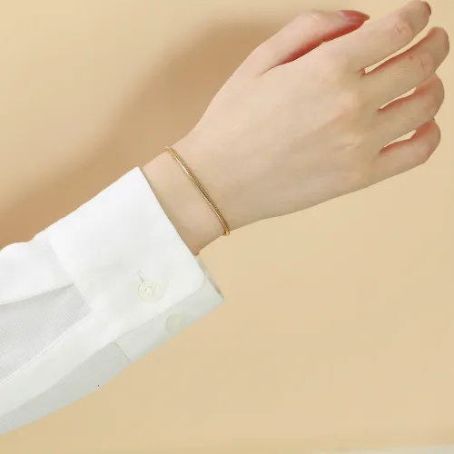 Wholesale Stainless Steel Round Snake Chain Bracelet