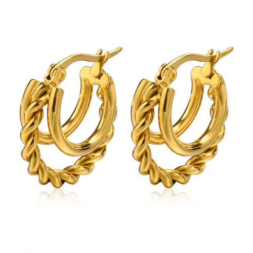 Wholesale Stainless Steel New Design Triple Hoop Earrings