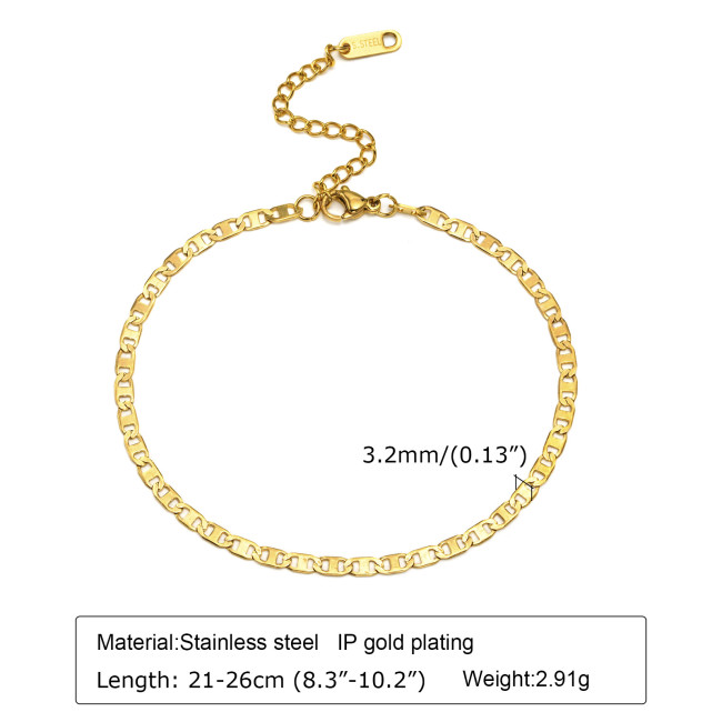 Wholesale Stainless Steel Marina Chain Anklet