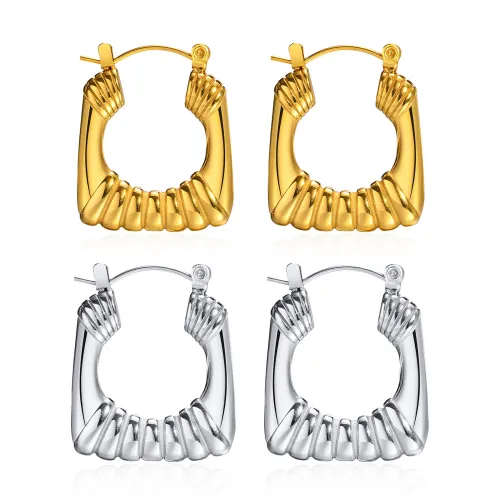 Wholesale Stainless Steel U-shaped Hoop Earrings