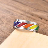 Wholesale Stainless Steel Rotatable Rainbow Ring