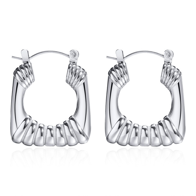 Wholesale Stainless Steel U-shaped Hoop Earrings