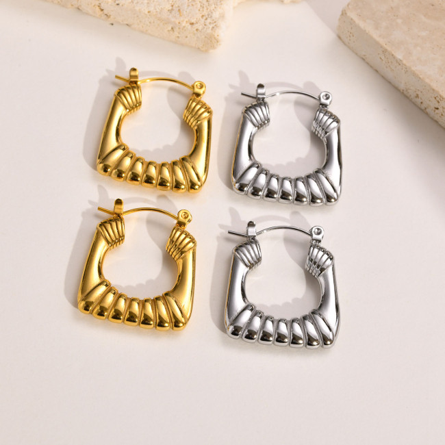 Wholesale Stainless Steel U-shaped Hoop Earrings