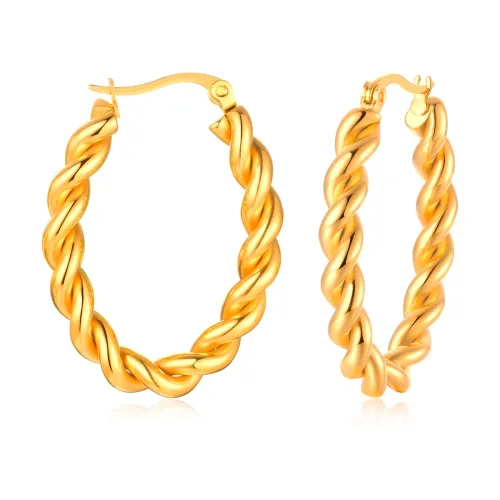 Wholesale Stainless Steel Twist Hoop Earrings