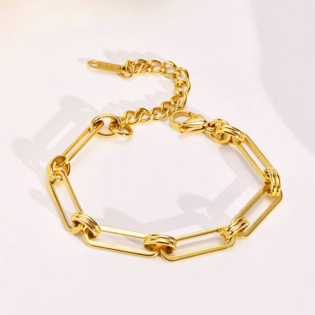 Wholesale Stainless Steel Paperclip Chain Bracelet