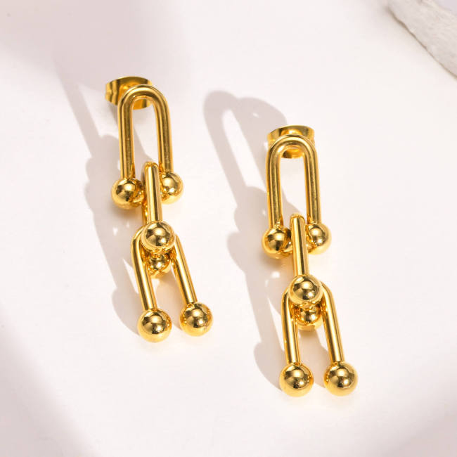 Wholesale Stainless Steel Link Chain Dangle Earrings