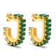 Wholesale Stainless Steel J Shape AAA CZ Stud Earring