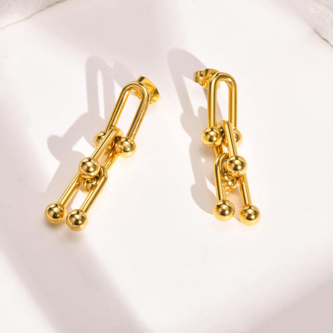 Wholesale Stainless Steel Link Chain Dangle Earrings