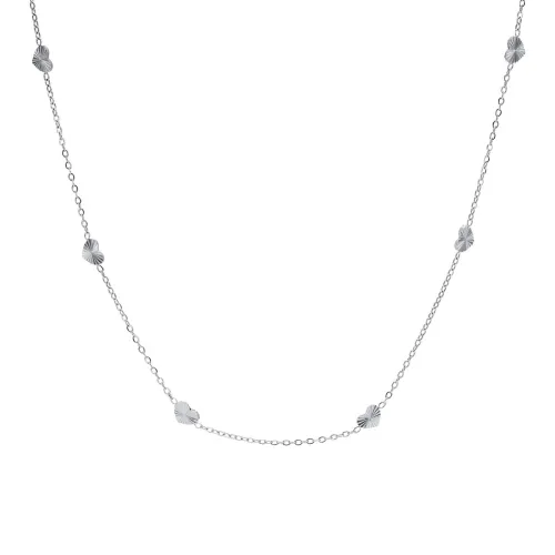 Wholesale Stainless Steel Pleated Hearts Necklace