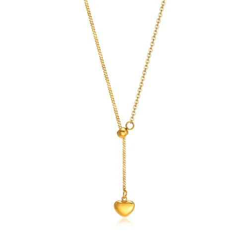 Wholesale Stainless Steel Y Shape Drop Heart Necklace