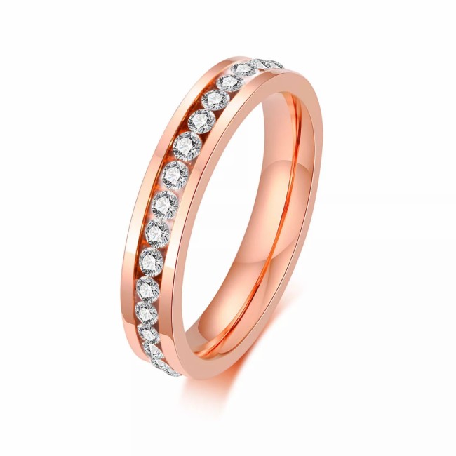 Wholesale Stainless Steel Womens Rose Gold Wedding Ring