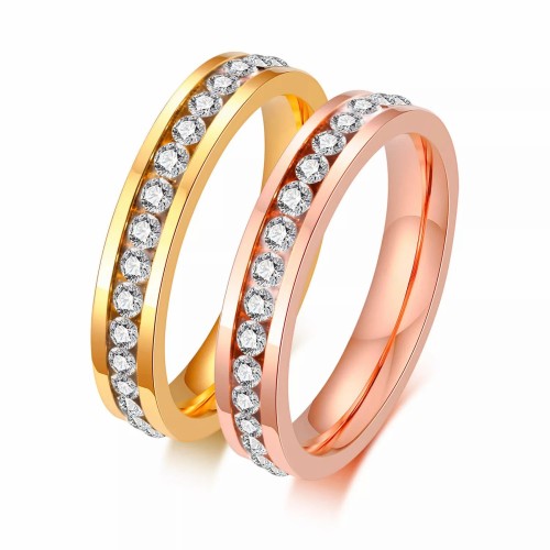 Wholesale Stainless Steel Womens Rose Gold Wedding Ring