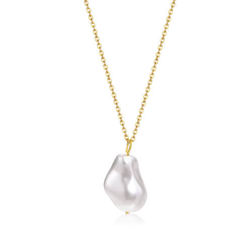 Wholesale Stainless Steel Baroque Pearl Pendant Necklace