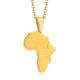 Wholesale Stainless Steel Gold African Map Pendant
