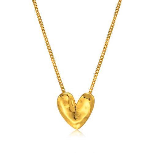 Wholesale Copper Heart Shaped Necklace Gold