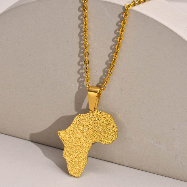 Wholesale Stainless Steel Gold African Map Pendant