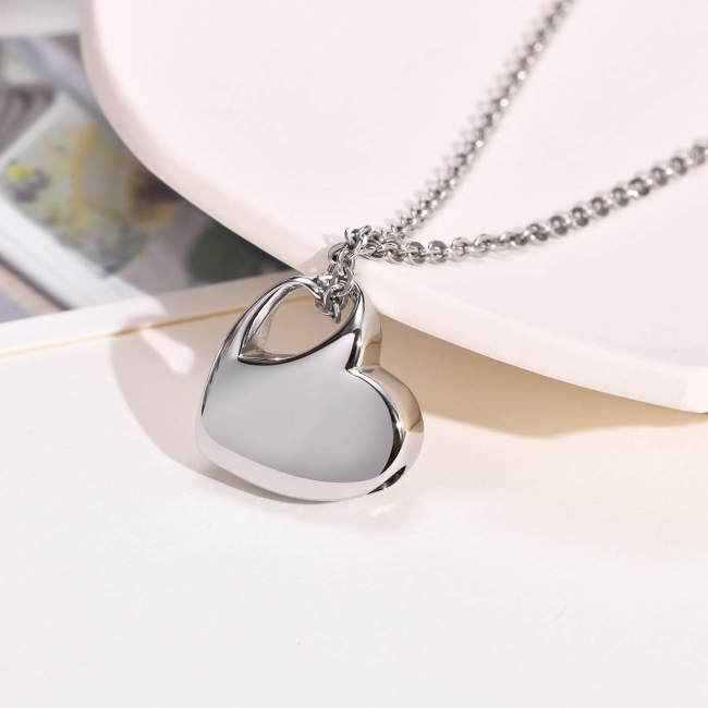 Wholesale Stainless Steel Sideways Heart Cremation Pendant