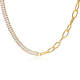 Wholesale Stainless Steel Half Tennis Necklace