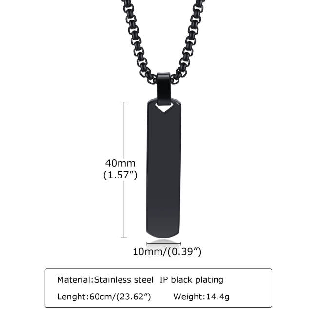 Wholesale Stainless Steel Personalized Mens Bar Necklace