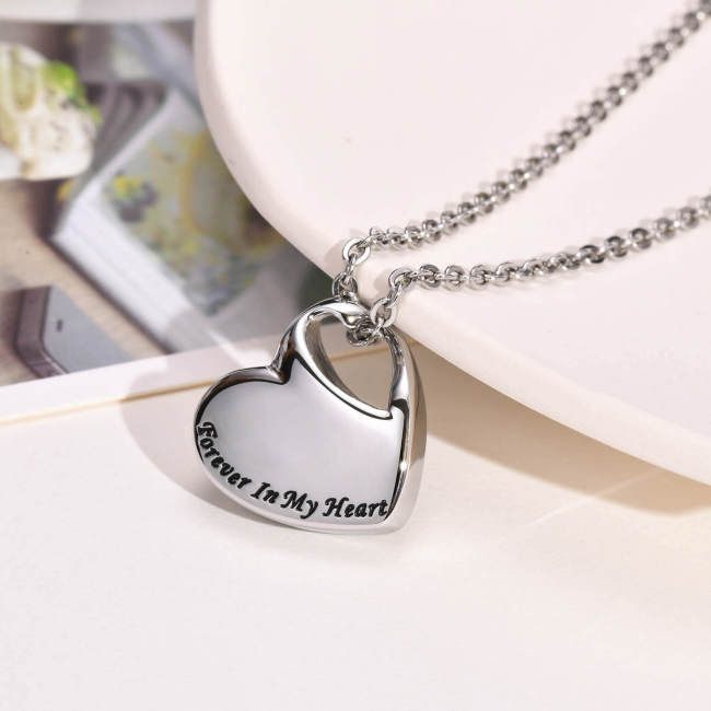 Wholesale Stainless Steel Sideways Heart Cremation Pendant