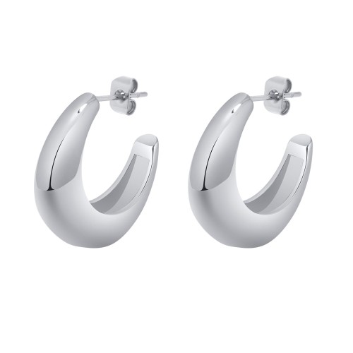 Wholesale Stainless Steel Fascinating C-shaped Hoop Earring